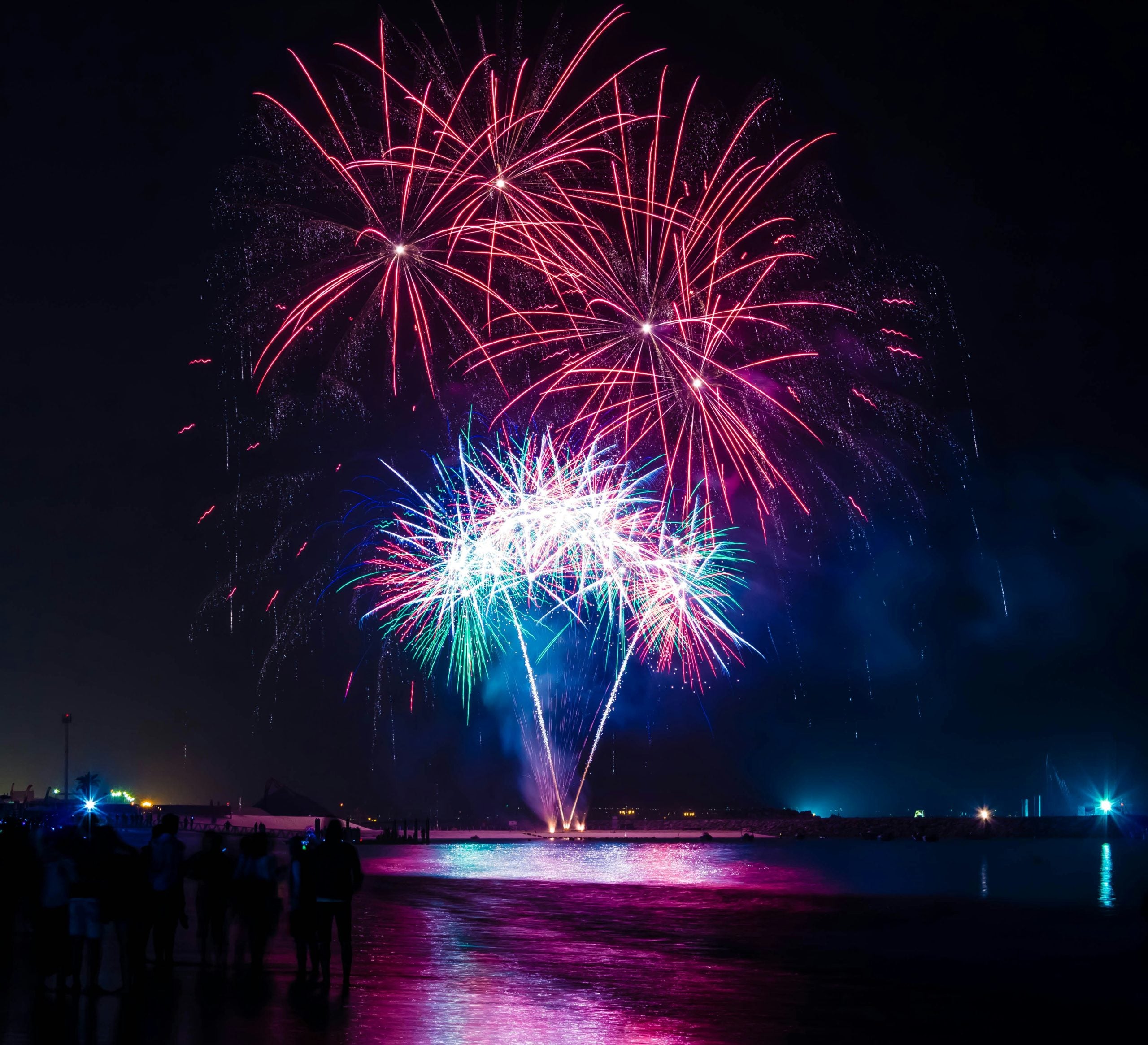 Fireworks display on New Years Eve in Jacksonville, FL.