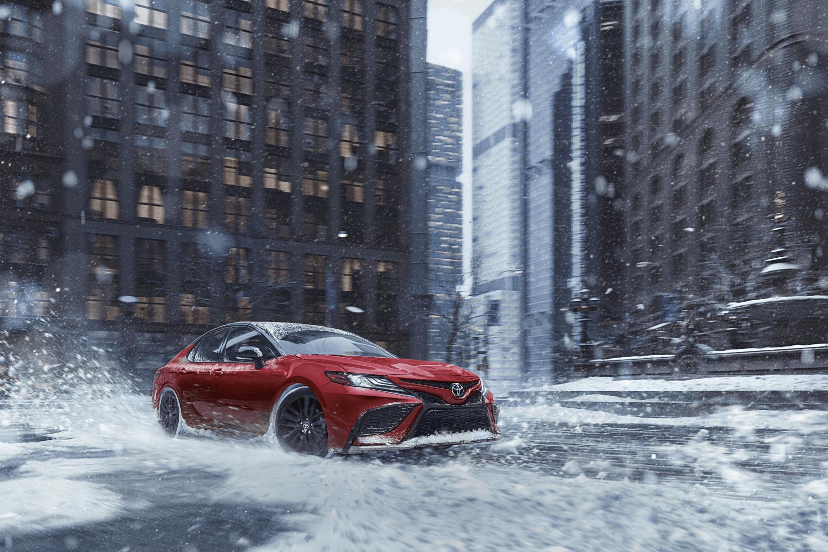 2021 Toyota Camry Red City Snow Winter